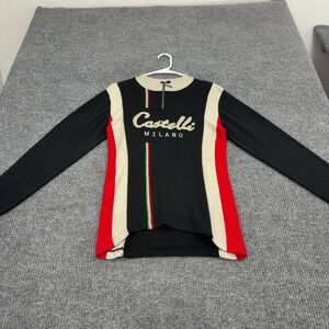 Castelli Cycling Sweater Mens M Black Wool Blend Quarter Zip Milano Sporty